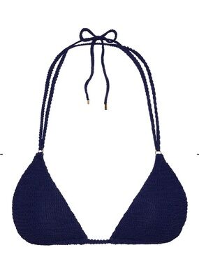 MONDAY Swimwear Hanalei Bikini Top in Midnight Crinkle NWT